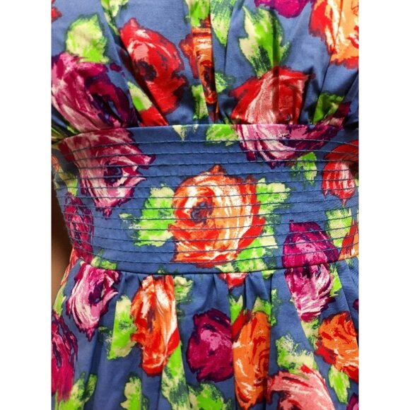 Y2K Floral Mini Bubble Dress Size 4 Vintage 2000s Sleeveless Coquette - Picture 5 of 12